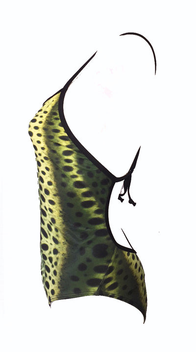 Australian Made - leopard Shark Print - Ladies One piece - 8mm straps - Chlorine Resistant