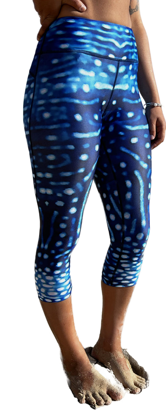 NEW - Whale Shark - 3/4 Yoga Leggings - Repreve® Fabric