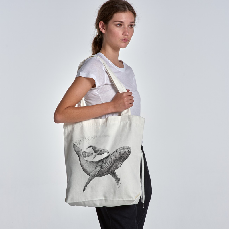 Humpback & Calf - Cream, Black & Graphite (Tote) Bags