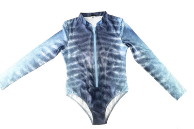 Tiger Shark Print - Front Zip - Surf Suit - Repreve® Fabric
