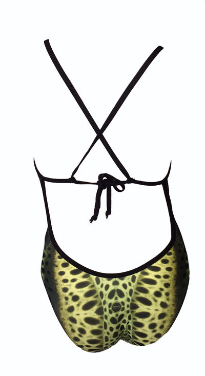 Australian Made - leopard Shark Print - Ladies One piece - 8mm straps - Chlorine Resistant