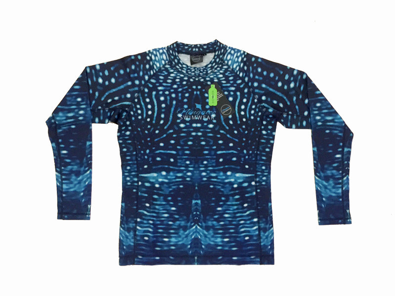 Mens - ladies - Unisex - Whale Shark Full Print - long sleeve - Rash Vest - Repreve® Fabric