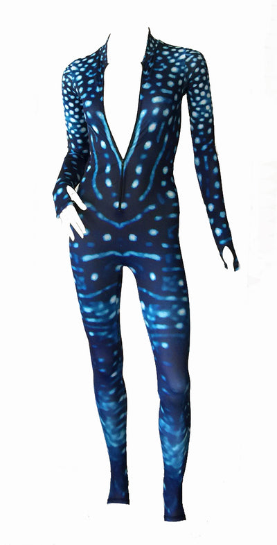 Womens - Whale shark Print - Surf & Stinger Suit - Front Zip - Repreve® Fabric