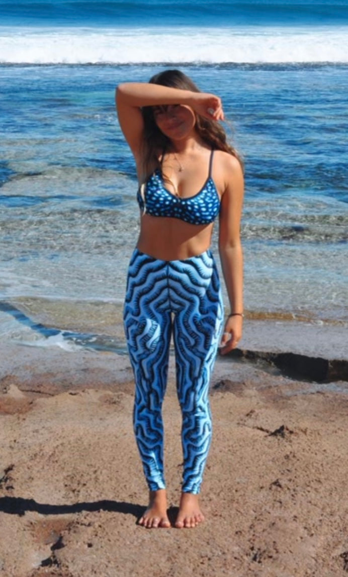 Coral Bay - Yoga / Swim Leggings - Repreve® Fabric