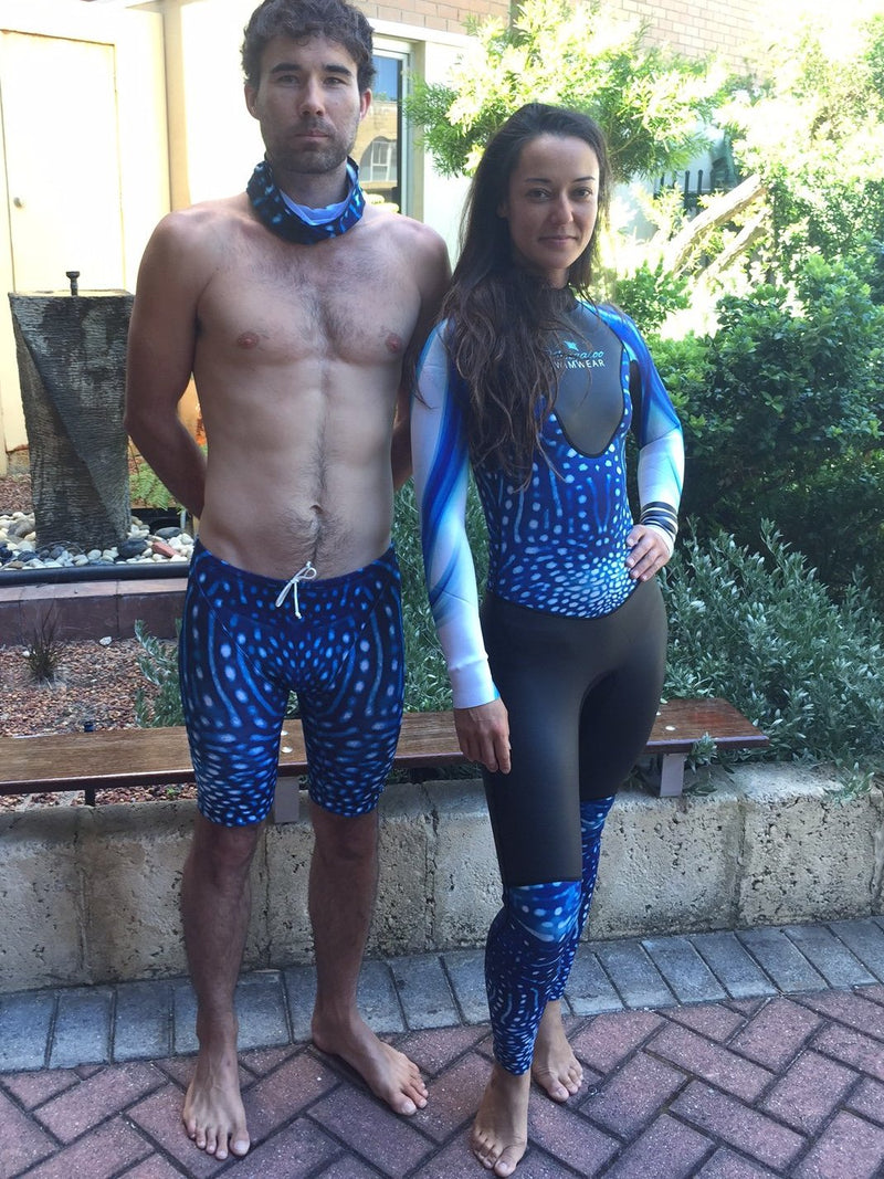Whale Shark Print - 3 / 2 - Back Zip - Geoprene Wetsuit - FullSuit