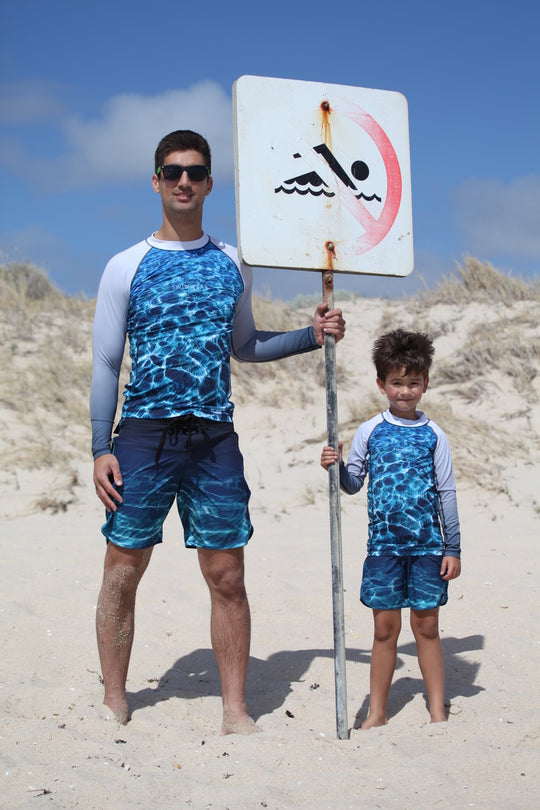 Mens - Womens - Unisex - Turquoise Bay - Long sleeve - Rash Vest - Repreve® Fabric