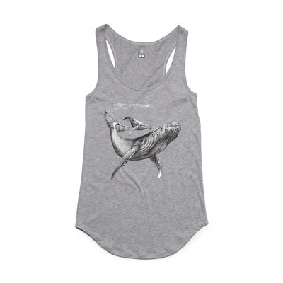Womens - Racerback - singlet - humpback print