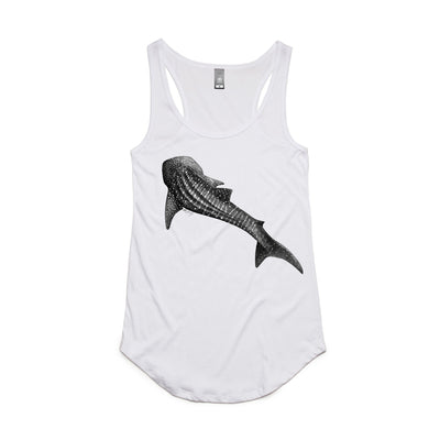 Women's 'Racerback' cut Limited Edition Whale shark print Singlet