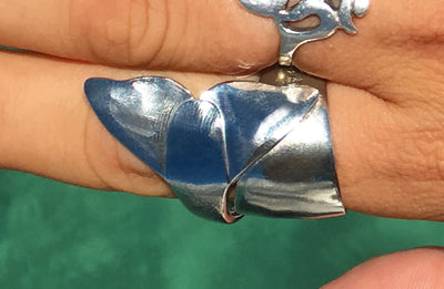 Australian made - Silver Whale Tail rings - 2 sizes - Rings Pictured not necessarily same ones sent - all unique