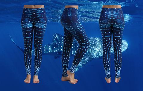 Whale Shark Eco Leggings Repreve Fabric Ningaloo Swimwear
