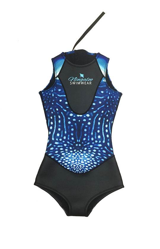Whale Shark Print - 2mm - Back Zip - Singlet - Springsuit