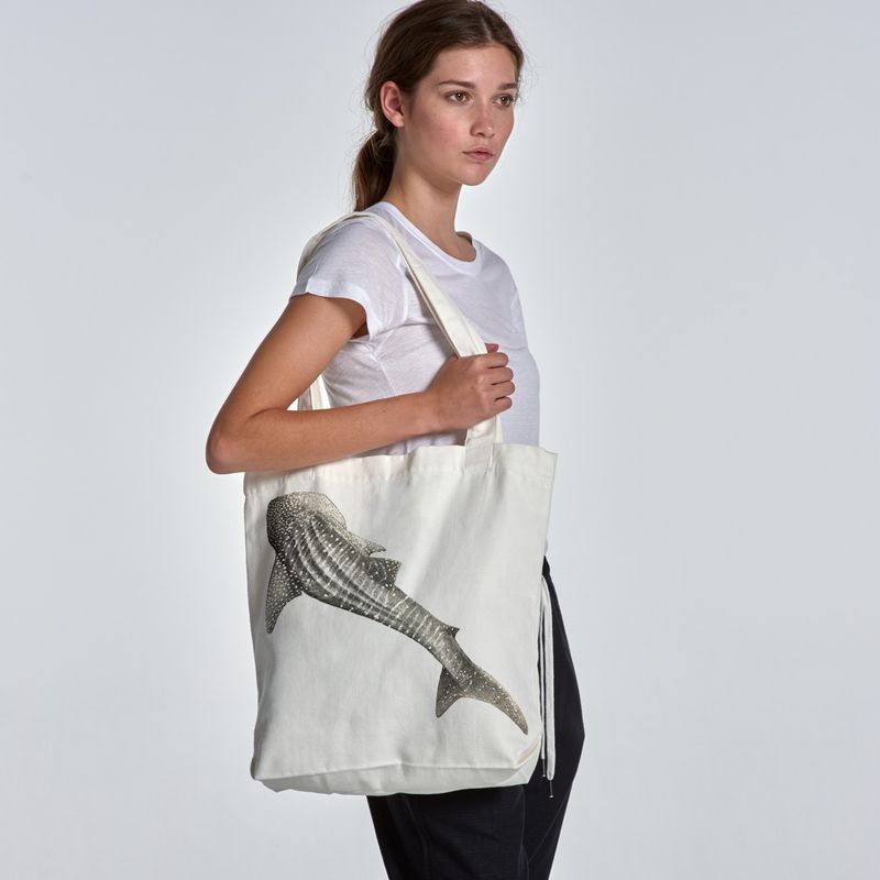 Whale Shark - Cream, Black & Asphalt Grey (Tote) Bags