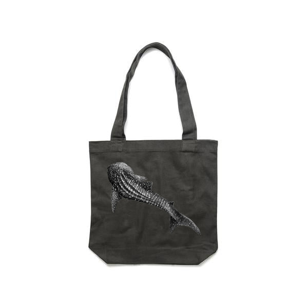 Whale Shark - Cream, Black & Asphalt Grey (Tote) Bags