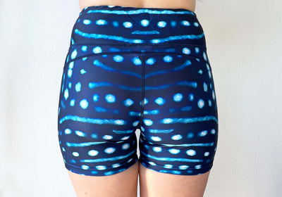Eco Yoga Shorts MKII - Whale Shark Print  - Repreve® Fabric