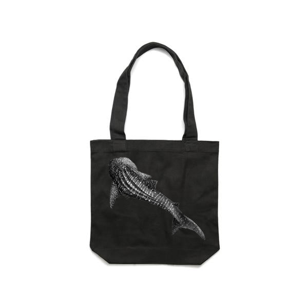 Whale Shark - Cream, Black & Asphalt Grey (Tote) Bags